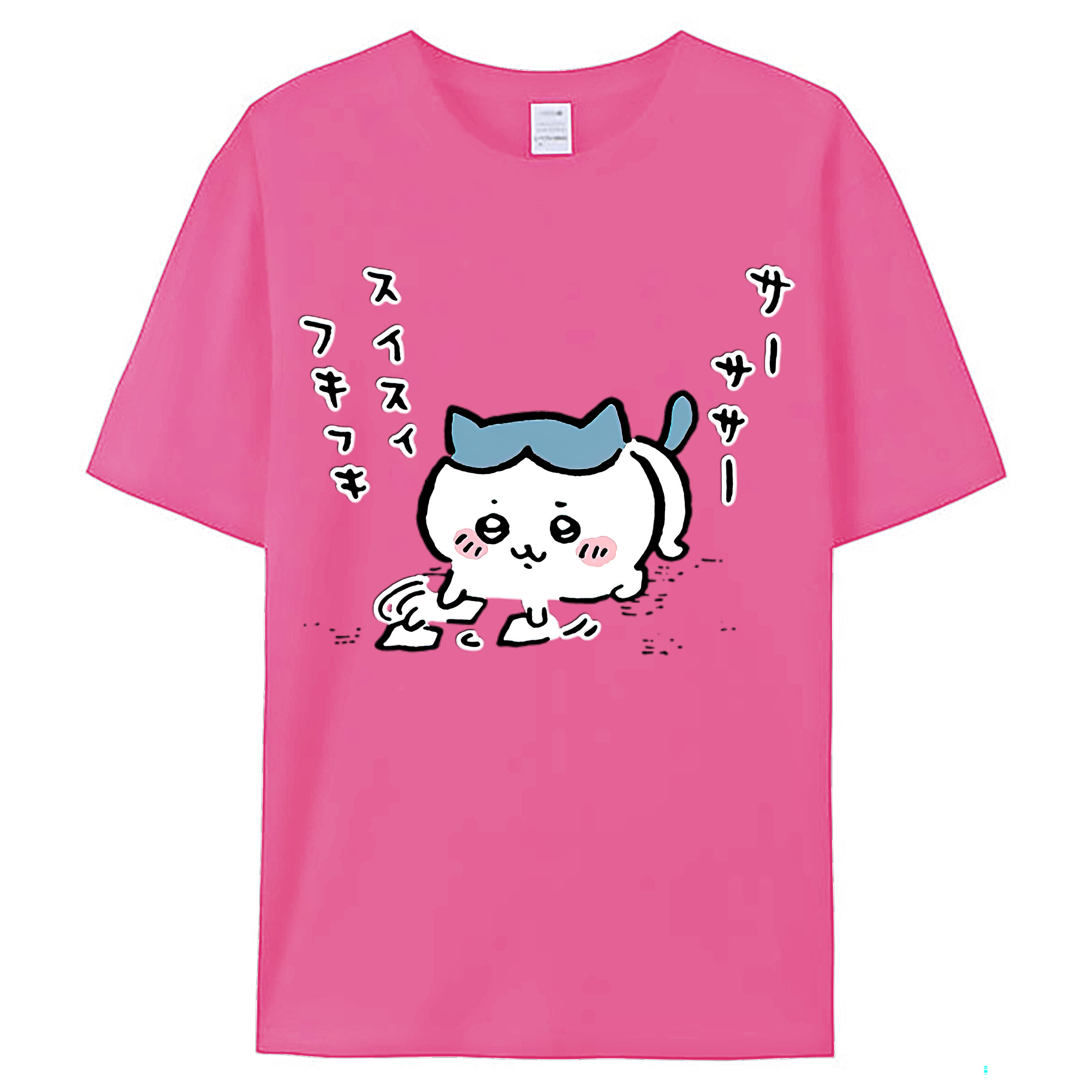 （画像用） ちいかわ ハチワレ Chii-kawa hachiware レディースカジュアルプリントTシャツ（綿100％）